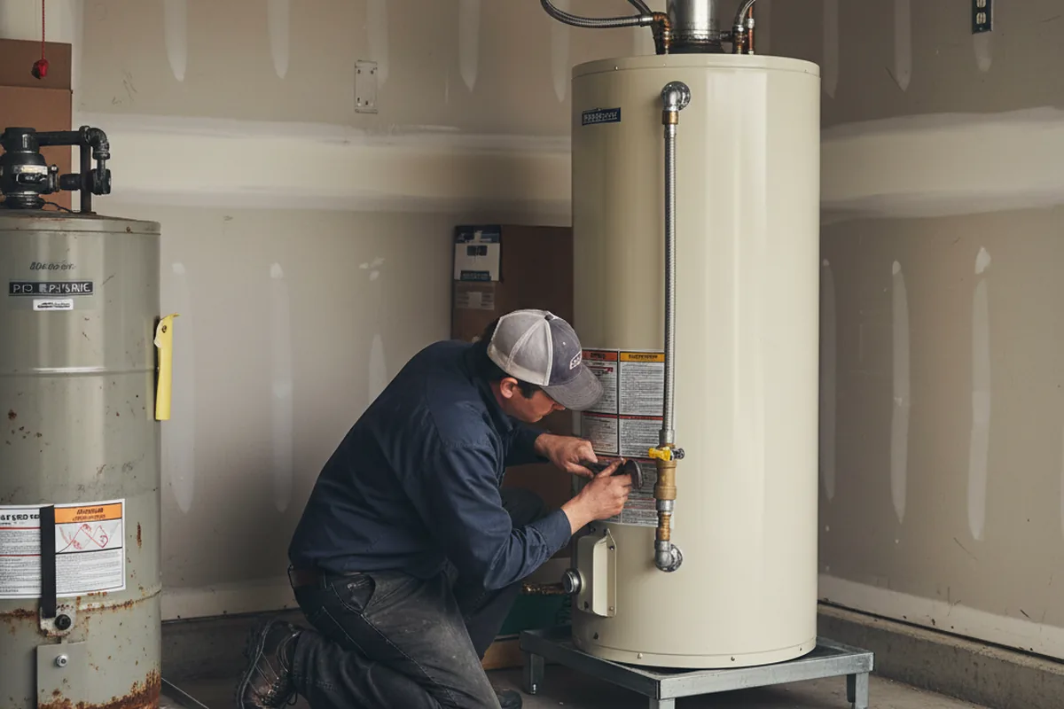 Water heater and shutoff valve replacement in Elk Mills