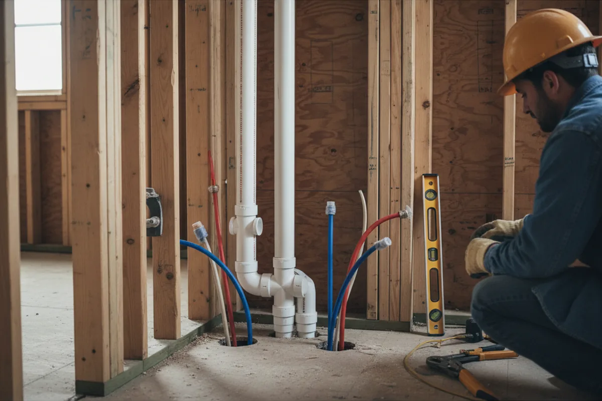Drain and supply rough-in during Toilet Repair and Installation in Elk Mills